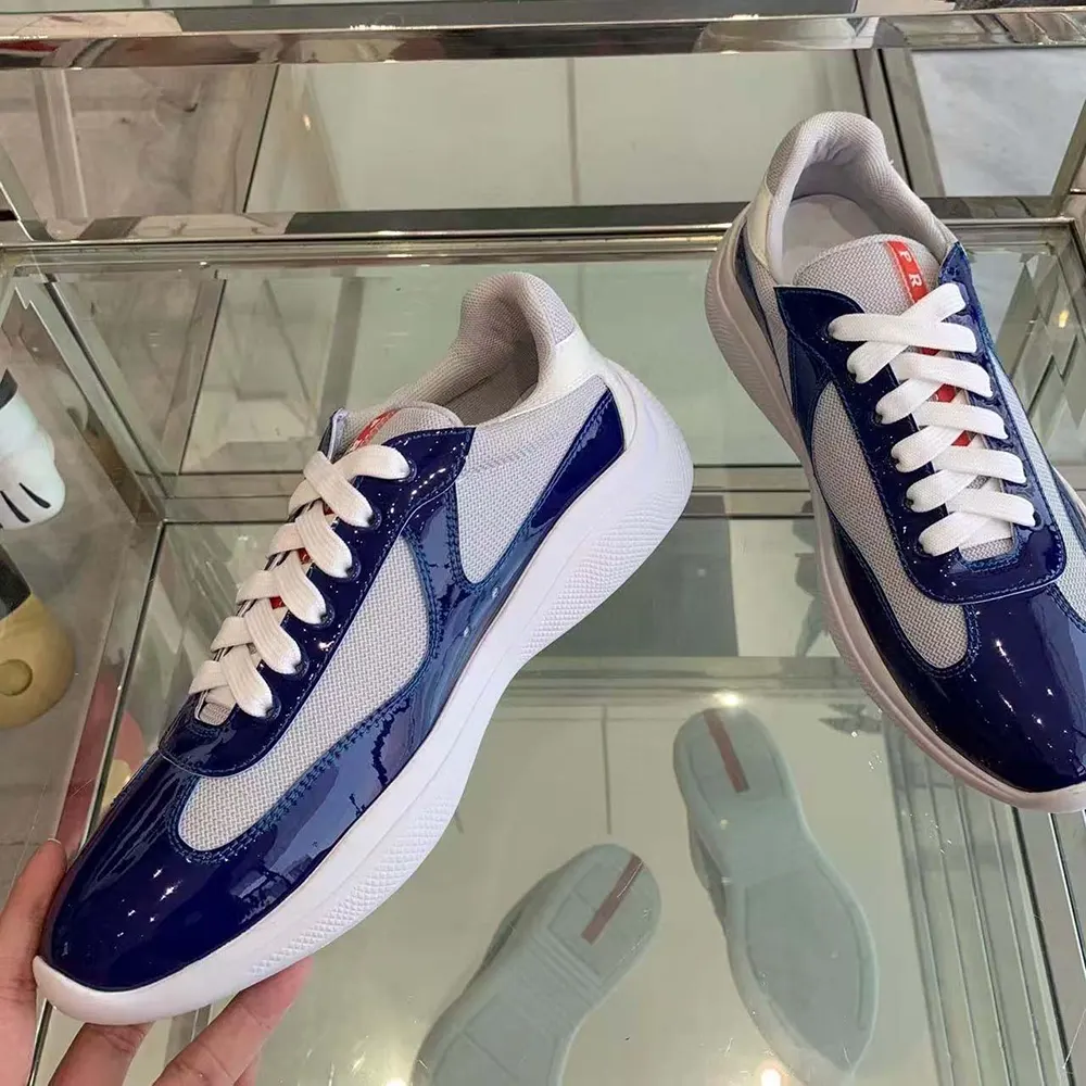 Prada Unisex America’s Cup Patent Leather Patchwork Sneakers - image 4