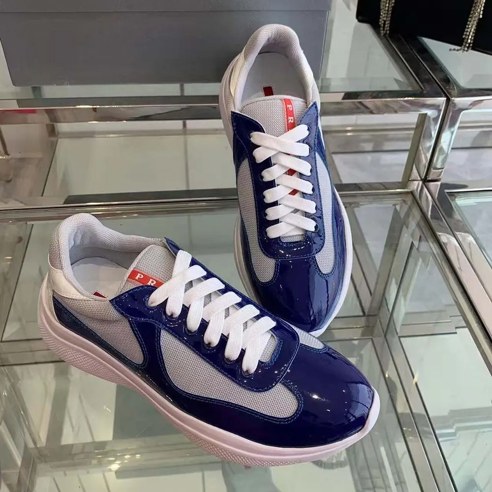 Top view showing lace-up closure on Prada Unisex America’s Cup Sneakers