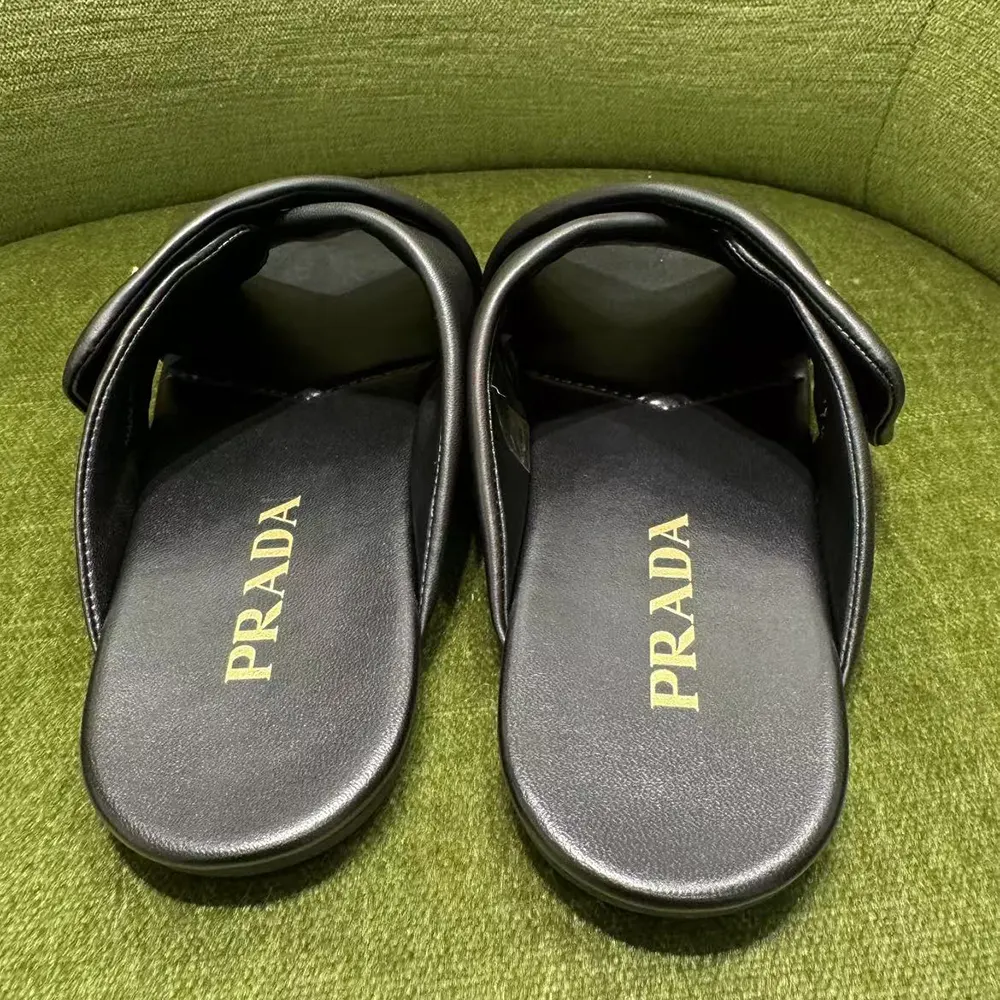 Prada Women Nappa Leather Slides-Black - image 4