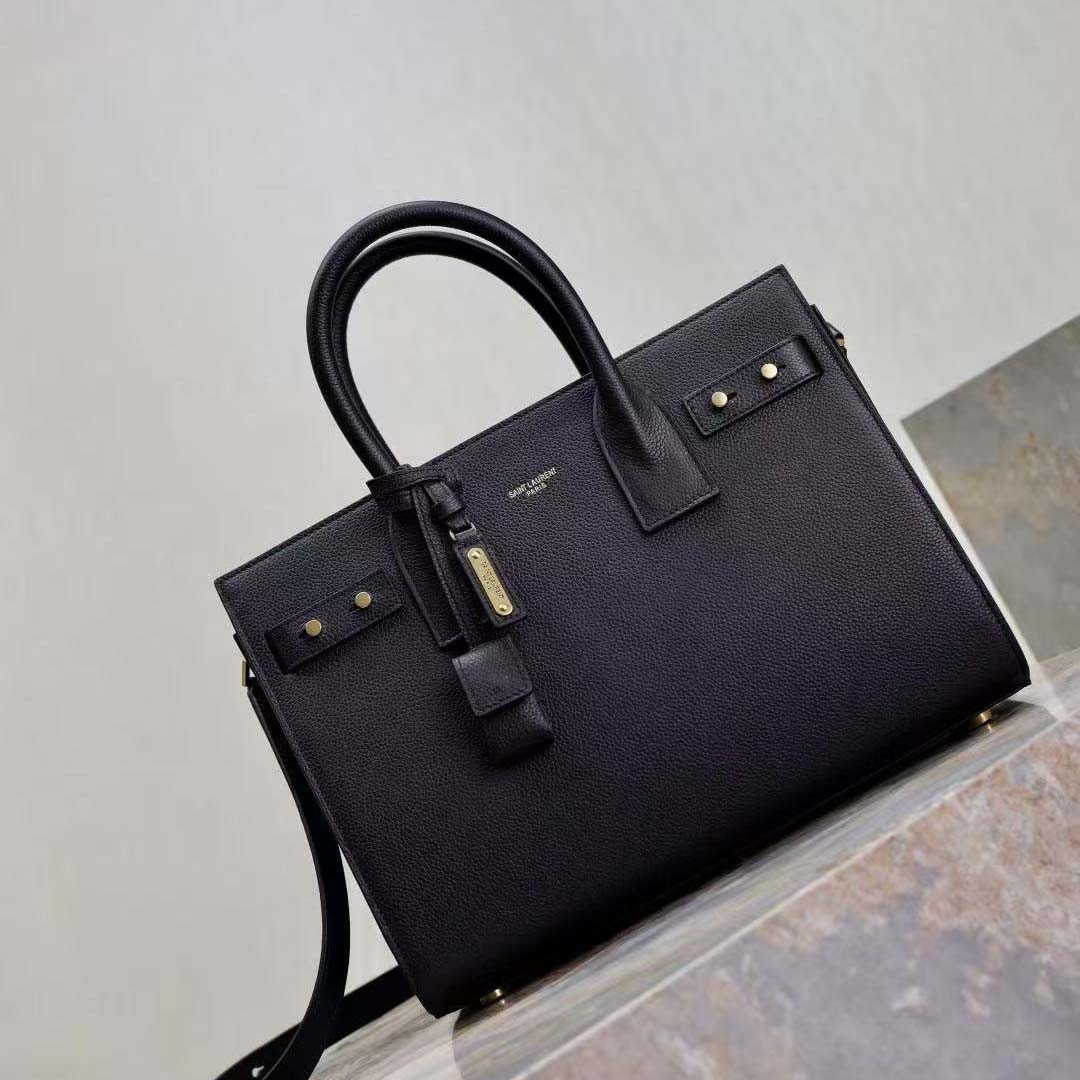 Saint Laurent YSL Women Sac De Jour in Supple Grained Leather-Black/Gold - image 4