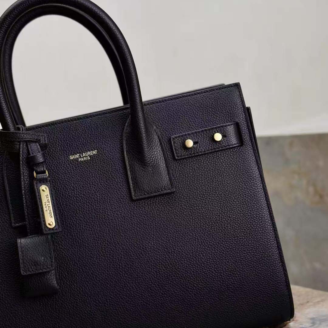 Saint Laurent YSL Women Sac De Jour in Supple Grained Leather-Black/Gold - image 7