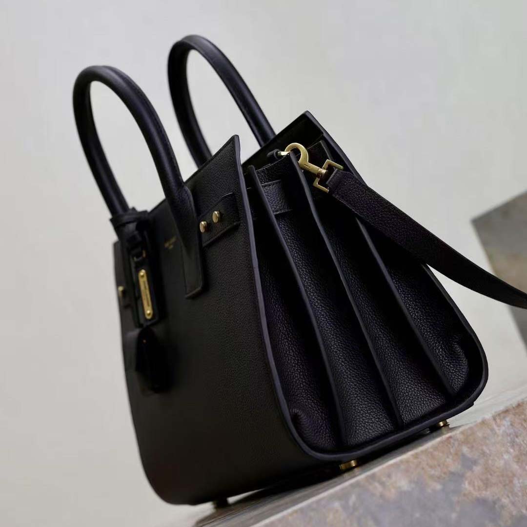 Saint Laurent YSL Women Sac De Jour in Supple Grained Leather-Black/Gold - image 6