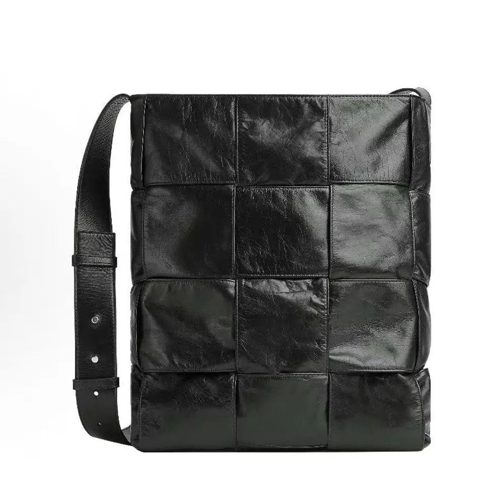 Front view of Bottega Veneta Unisex Arco Hobo Bag in black leather