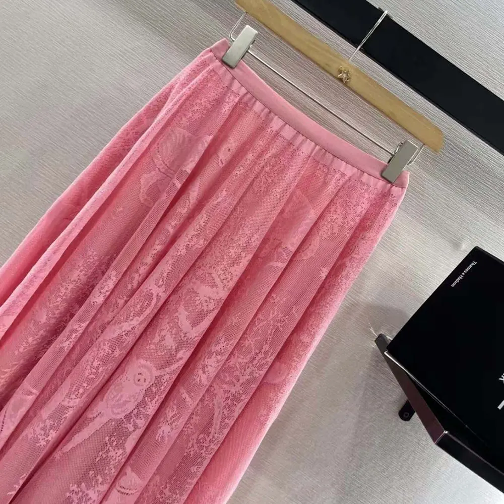 Dior Women Dioriviera Mid-Length Flared Skirt Cherry Blossom Pink - image 5