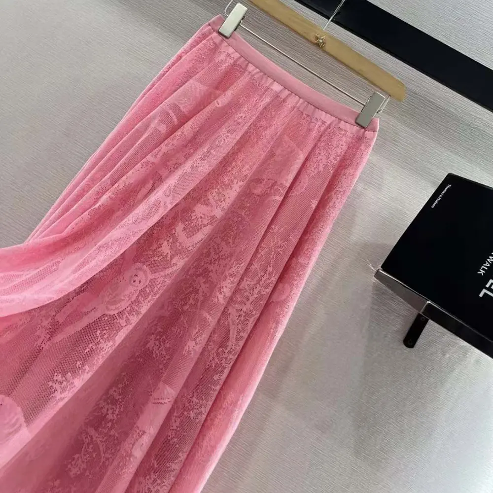 Dior Women Dioriviera Mid-Length Flared Skirt Cherry Blossom Pink - image 7