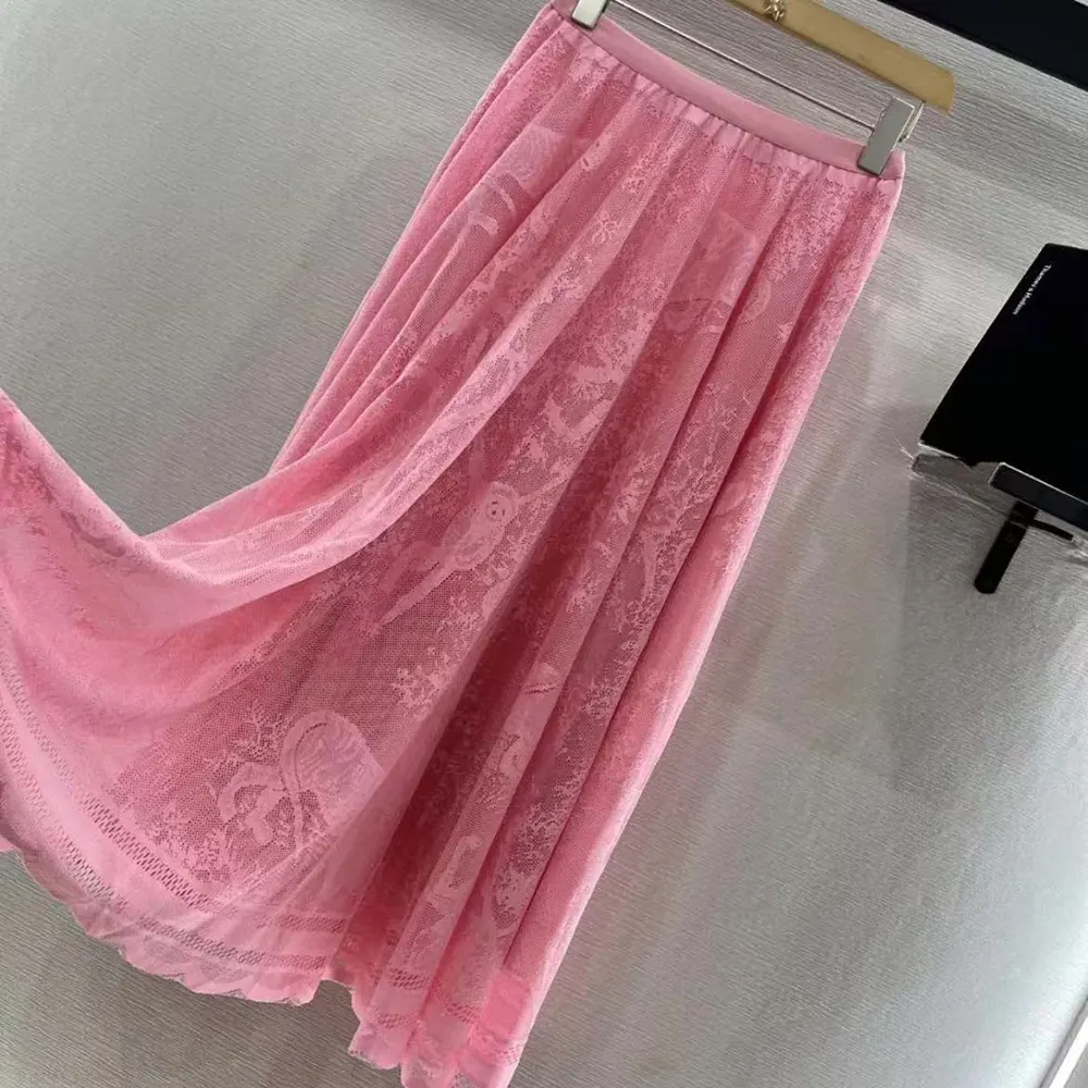 Dior Women Dioriviera Mid-Length Flared Skirt Cherry Blossom Pink - image 4