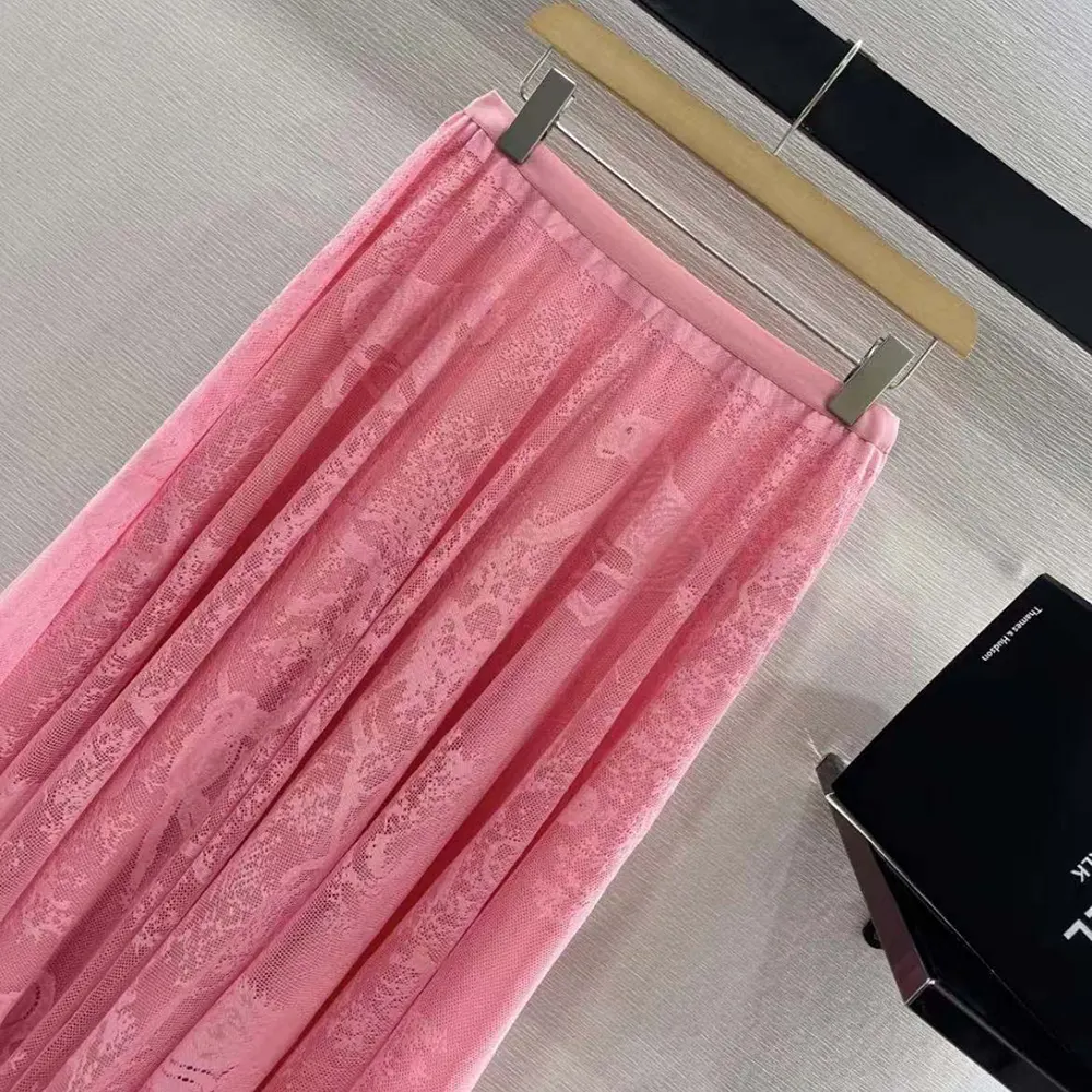 Dior Women Dioriviera Mid-Length Flared Skirt Cherry Blossom Pink - image 6