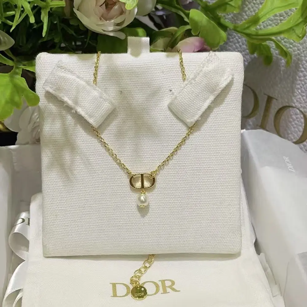 Dior Women Petit CD Necklace shown from front with signature CD charm