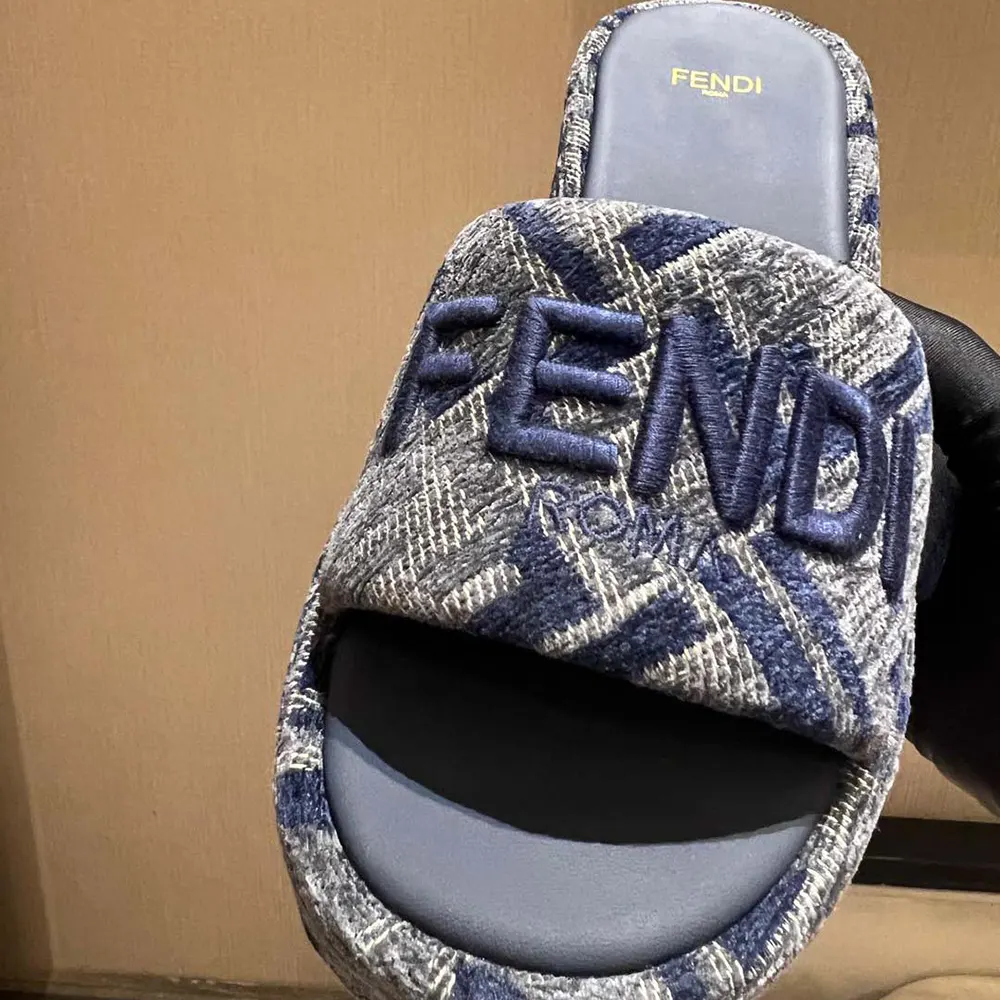 Fendi Women Sunshine FF Chenille Jacquard Platform Sandals - image 8
