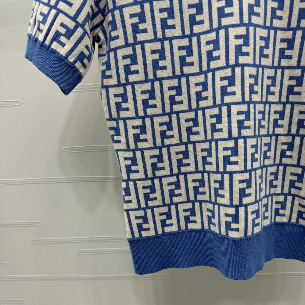 Fendi Women Sweater Blue FF Cotton Jumper - image 9