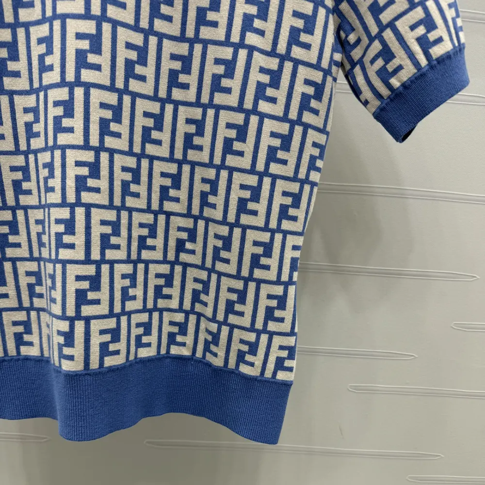 Fendi Women Sweater Blue FF Cotton Jumper - image 8