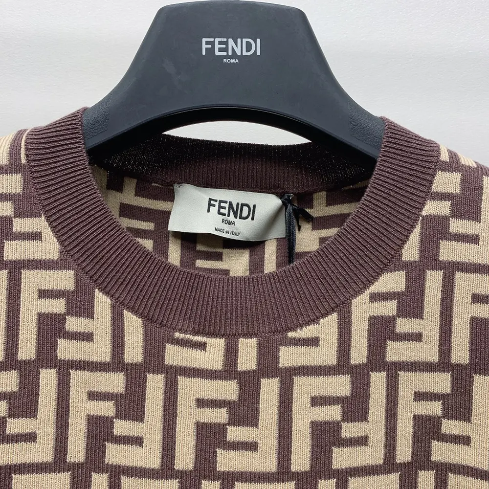 Fendi Women Sweater Brown FF Cotton - image 6