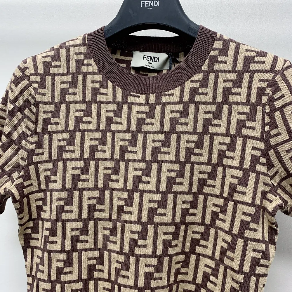 Fendi Women Sweater Brown FF Cotton - image 4