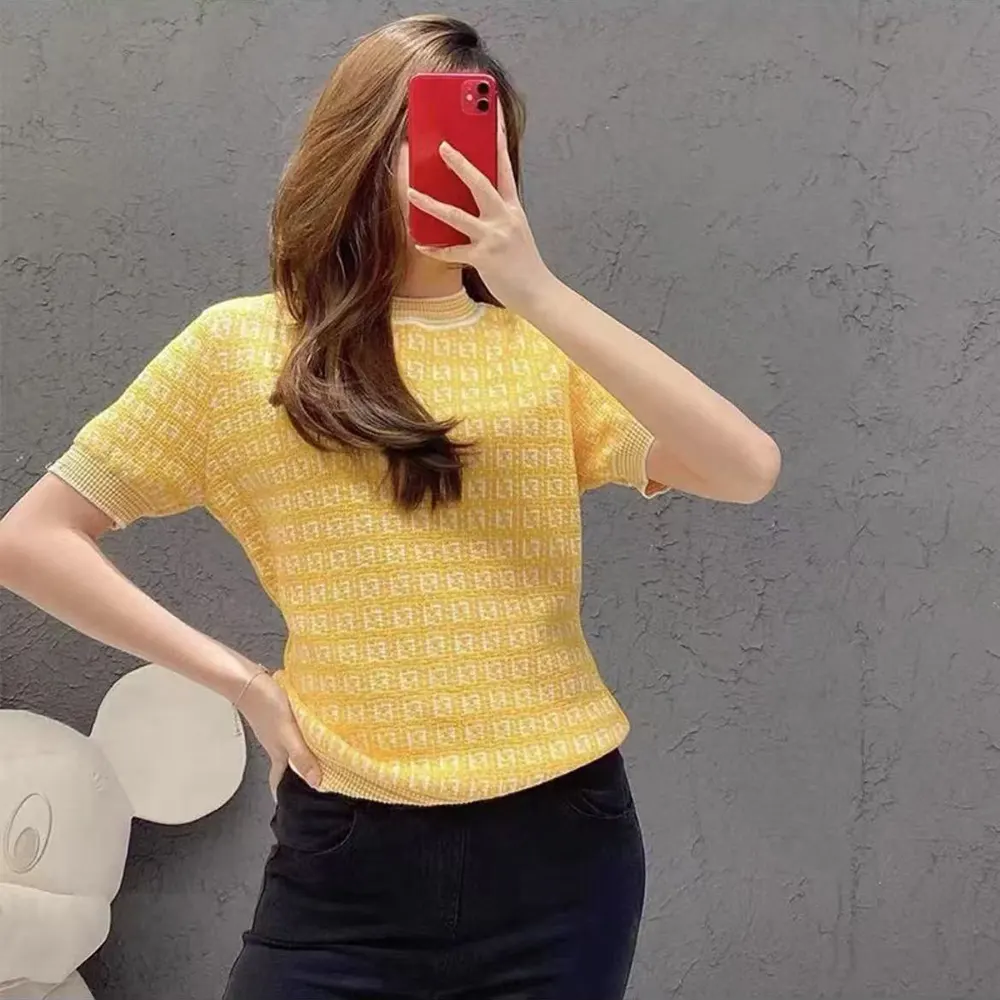 Fendi Women Sweater Yellow FF Cotton Jumper - image 8