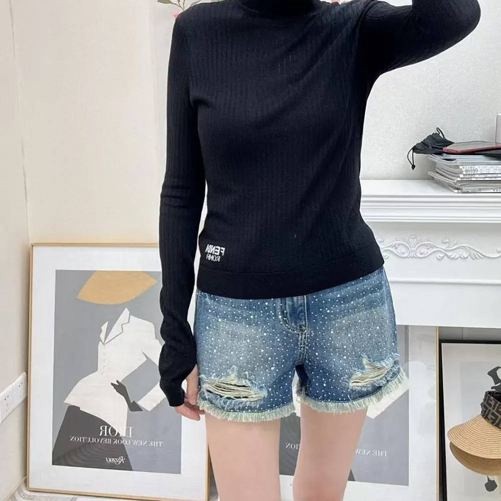 Loewe Women Anagram Shorts in Denim - image 9