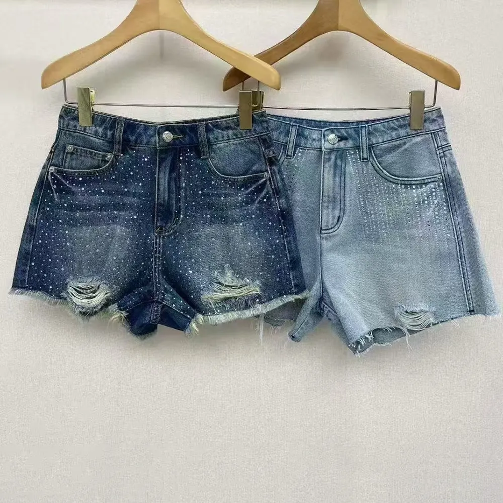Loewe Women Anagram Shorts in Denim - image 4