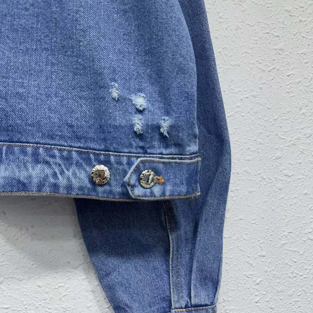 Prada Women Cropped Organic Denim Jacket - image 8