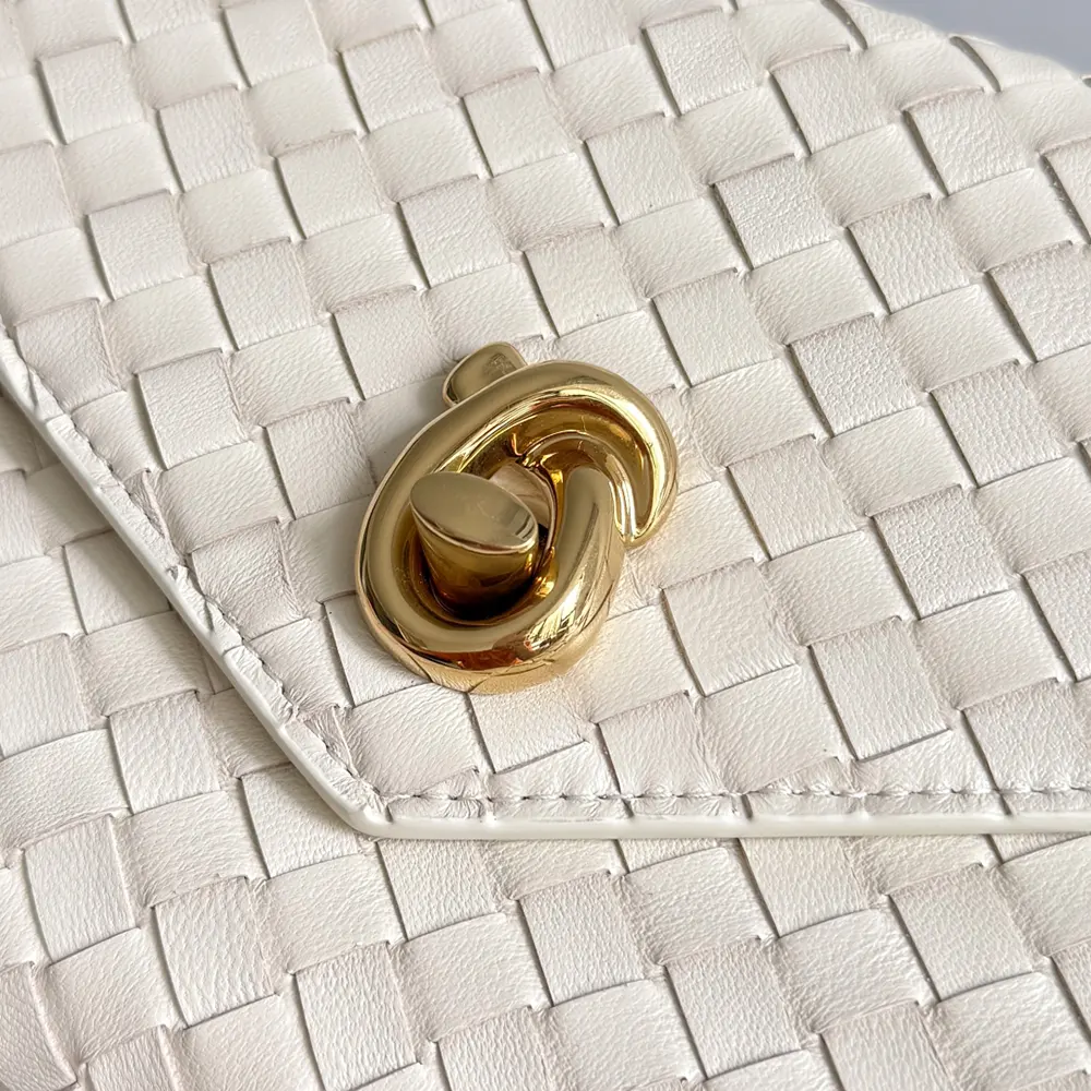 Bottega Veneta Women Knot Lock in Intrecciato Piccolo Leather-White - image 10