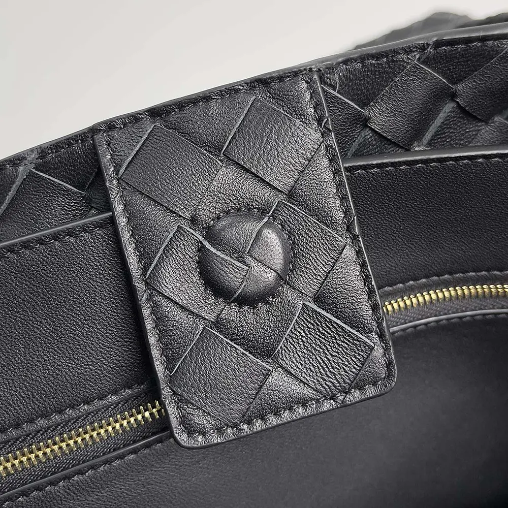 Bottega Veneta Women Large Andiamo in Lambskin Leather-Black/Gold - image 7