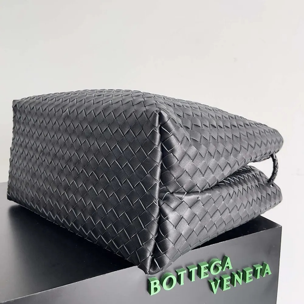 Bottega Veneta Women Large Andiamo in Lambskin Leather-Black/Gold - image 5