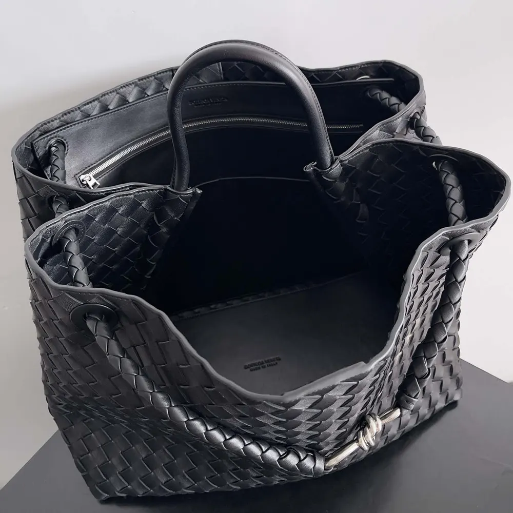 Bottega Veneta Women Large Andiamo in Lambskin Leather-Black/Silver - image 7