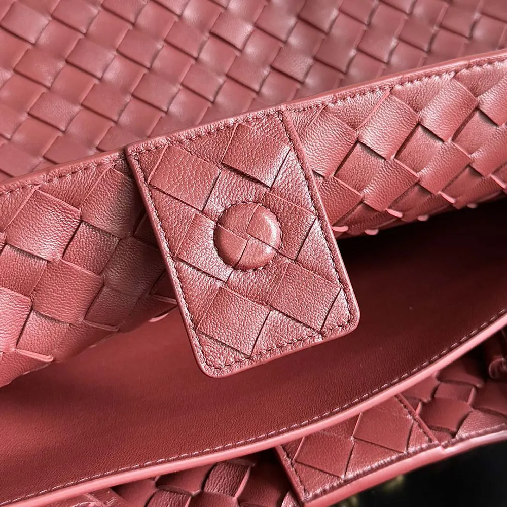 Bottega Veneta Women Large Andiamo in Lambskin Leather-Dark Red - image 9