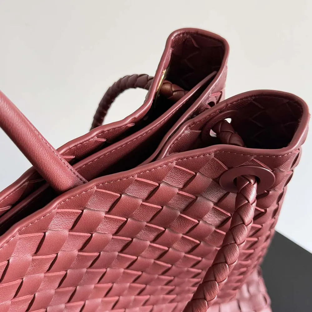 Bottega Veneta Women Large Andiamo in Lambskin Leather-Dark Red - image 8