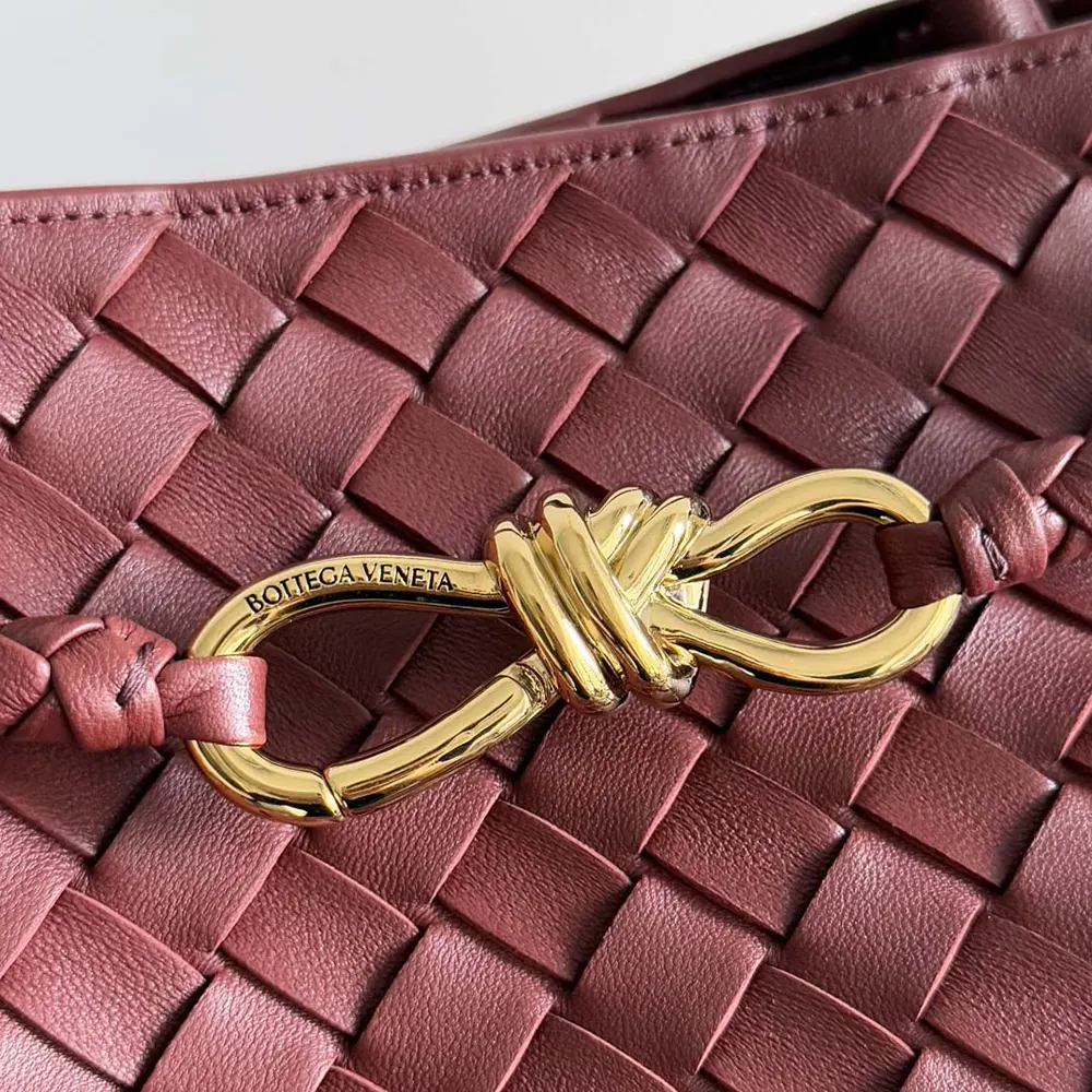 Bottega Veneta Women Large Andiamo in Lambskin Leather-Dark Red - image 7