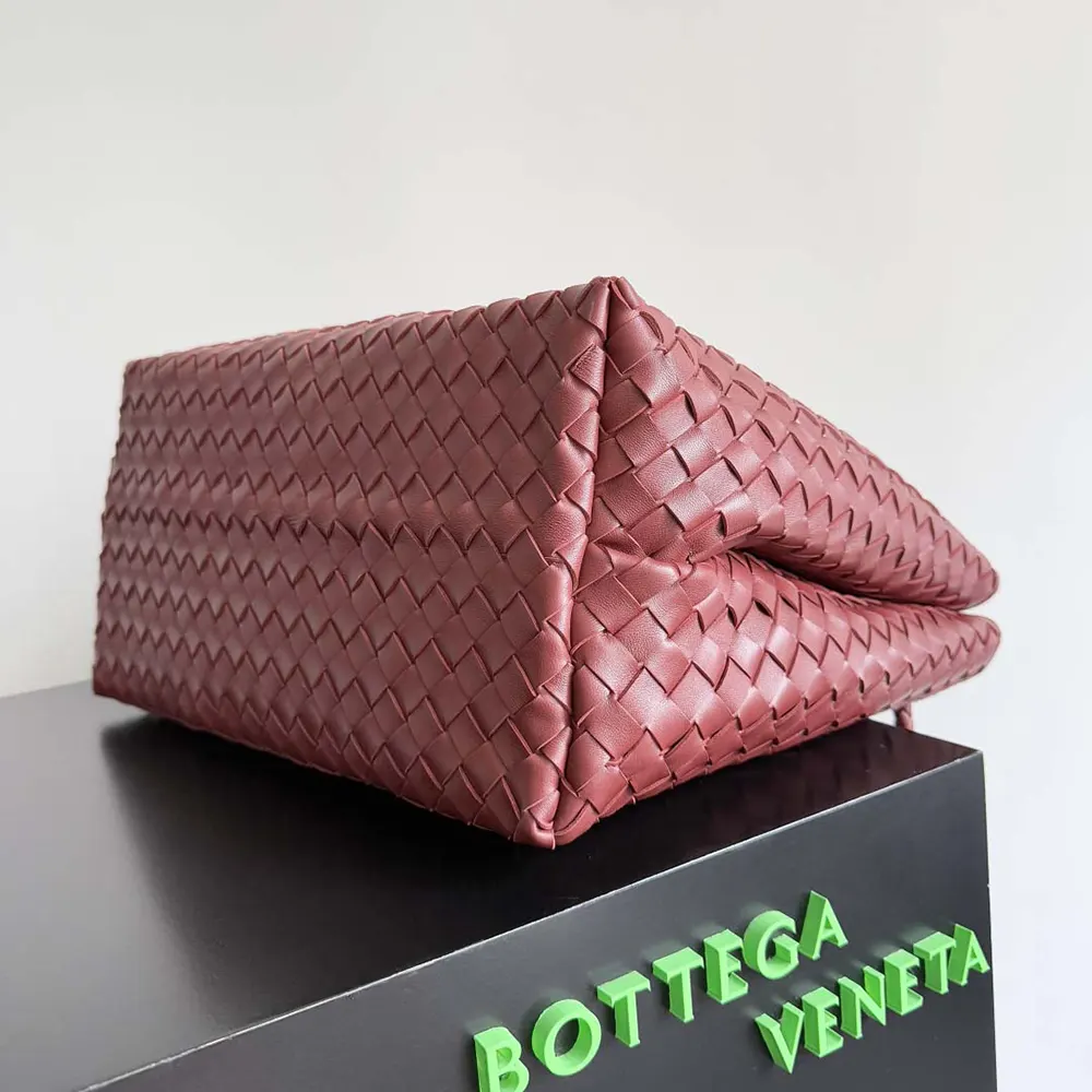 Bottega Veneta Women Large Andiamo in Lambskin Leather-Dark Red - image 5