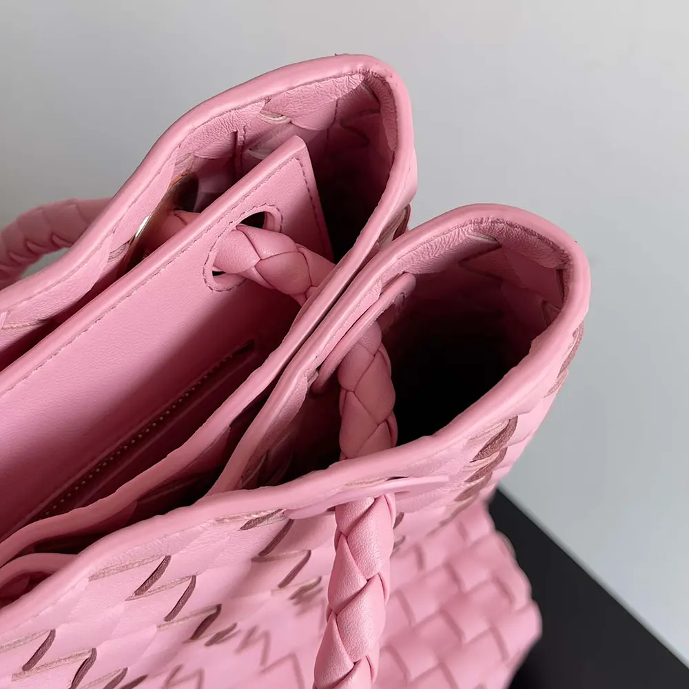 Bottega Veneta Women Large Andiamo in Lambskin Leather-Pink - image 8