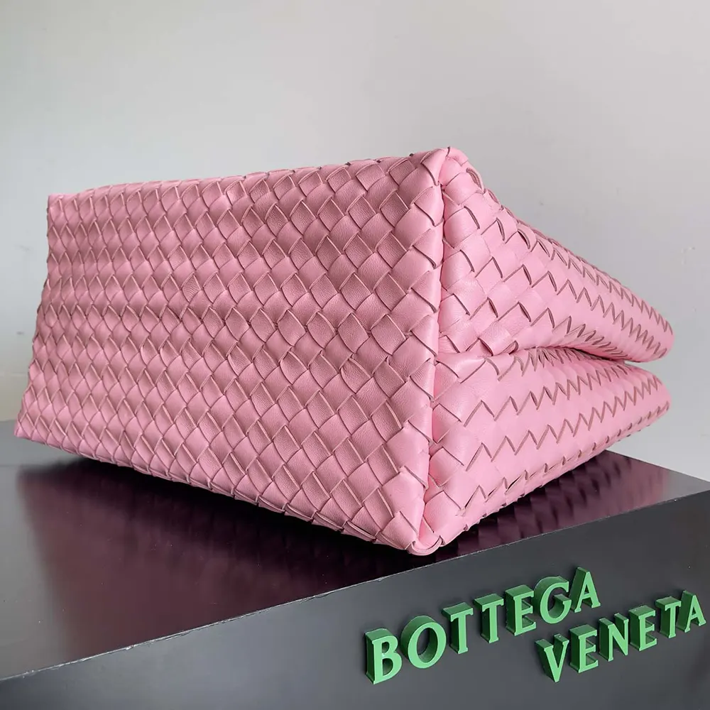 Bottega Veneta Women Large Andiamo in Lambskin Leather-Pink - image 5