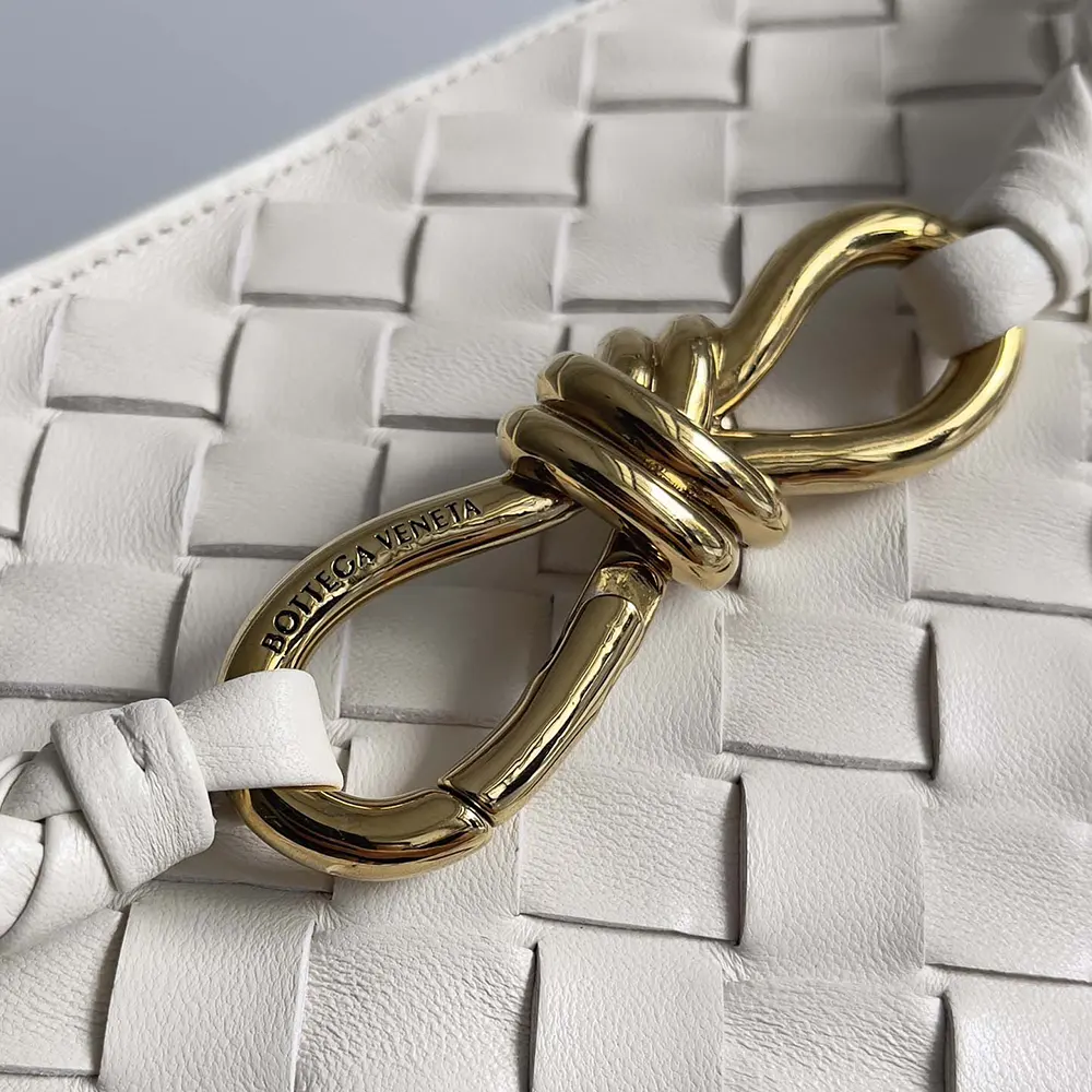 Bottega Veneta Women Large Andiamo in Lambskin Leather-White - image 7