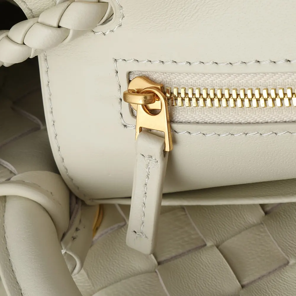 Bottega Veneta Women Medium Andiamo in Supple Intrecciato Leather-White - image 8