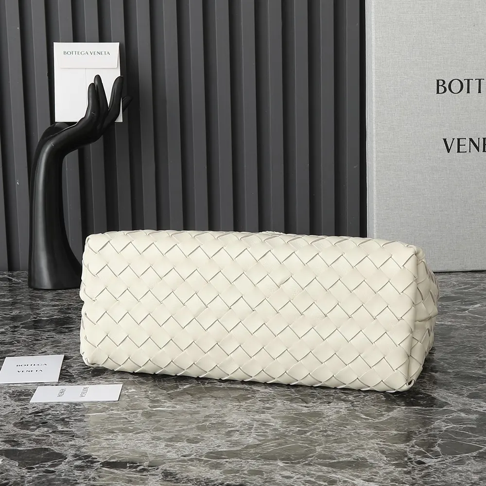 Bottega Veneta Women Medium Andiamo in Supple Intrecciato Leather-White - image 5