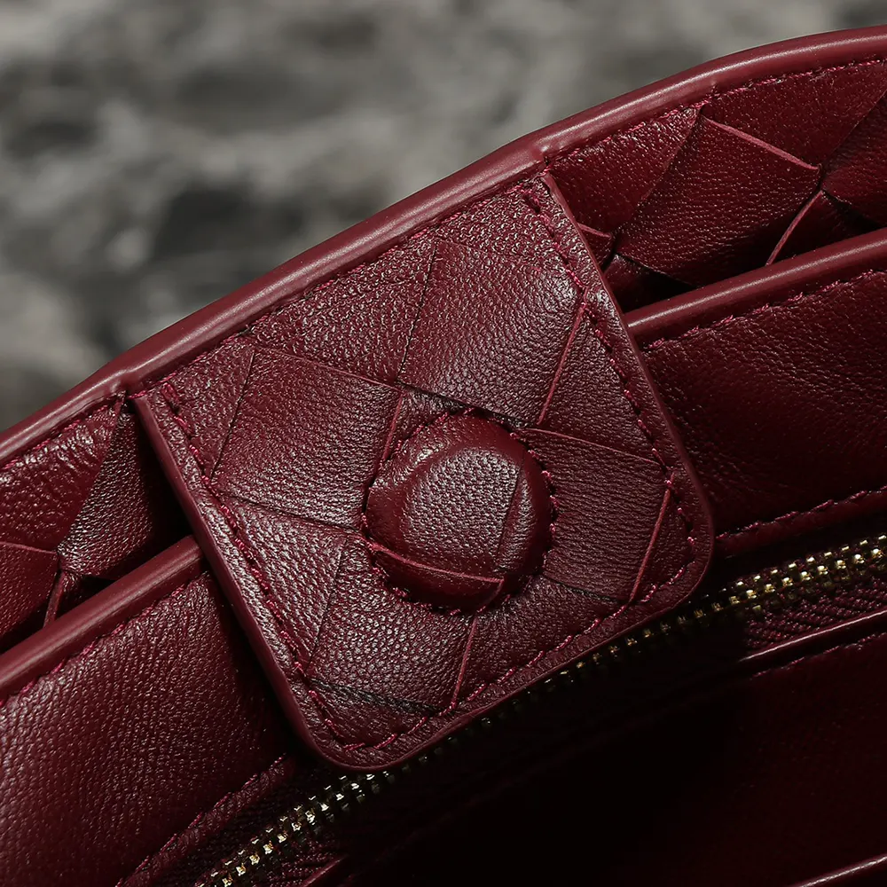Bottega Veneta Women Medium Andiamo in Supple Intrecciato Leather-Maroon - image 9