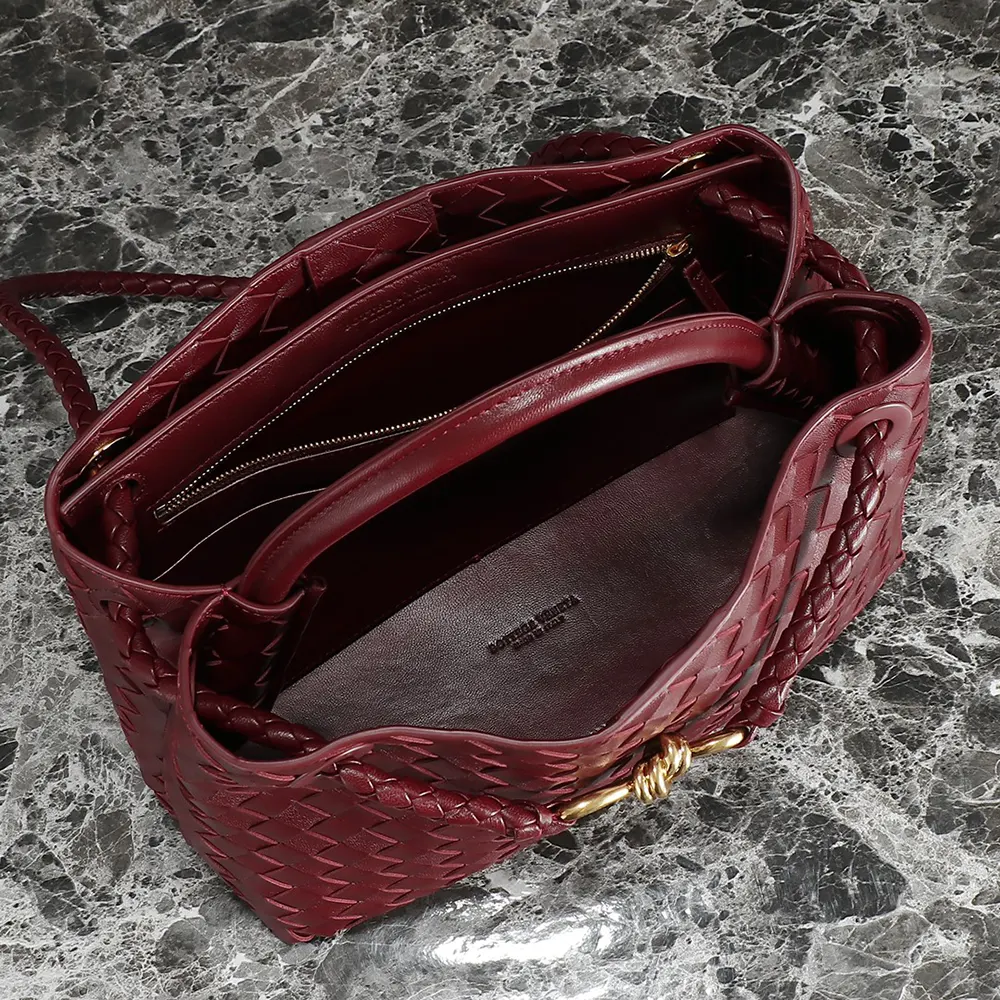 Bottega Veneta Women Medium Andiamo in Supple Intrecciato Leather-Maroon - image 8