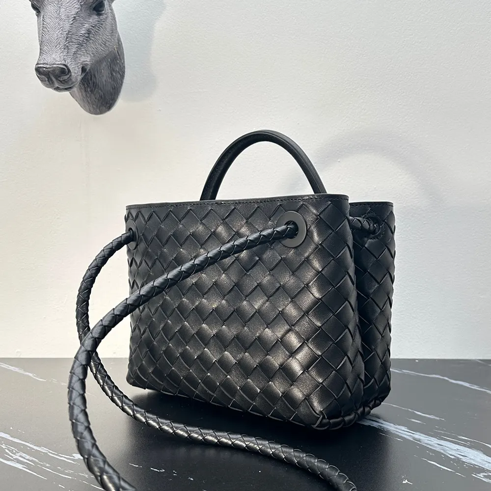 Bottega Veneta Women Small Andiamo Intrecciato Leather Top Handle Bag-Black/Silver - image 4