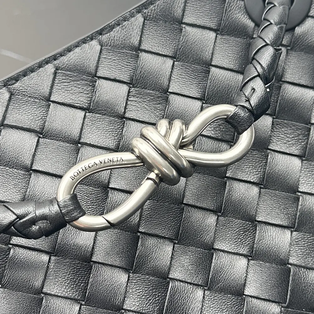 Bottega Veneta Women Small Andiamo Intrecciato Leather Top Handle Bag-Black/Silver - image 9