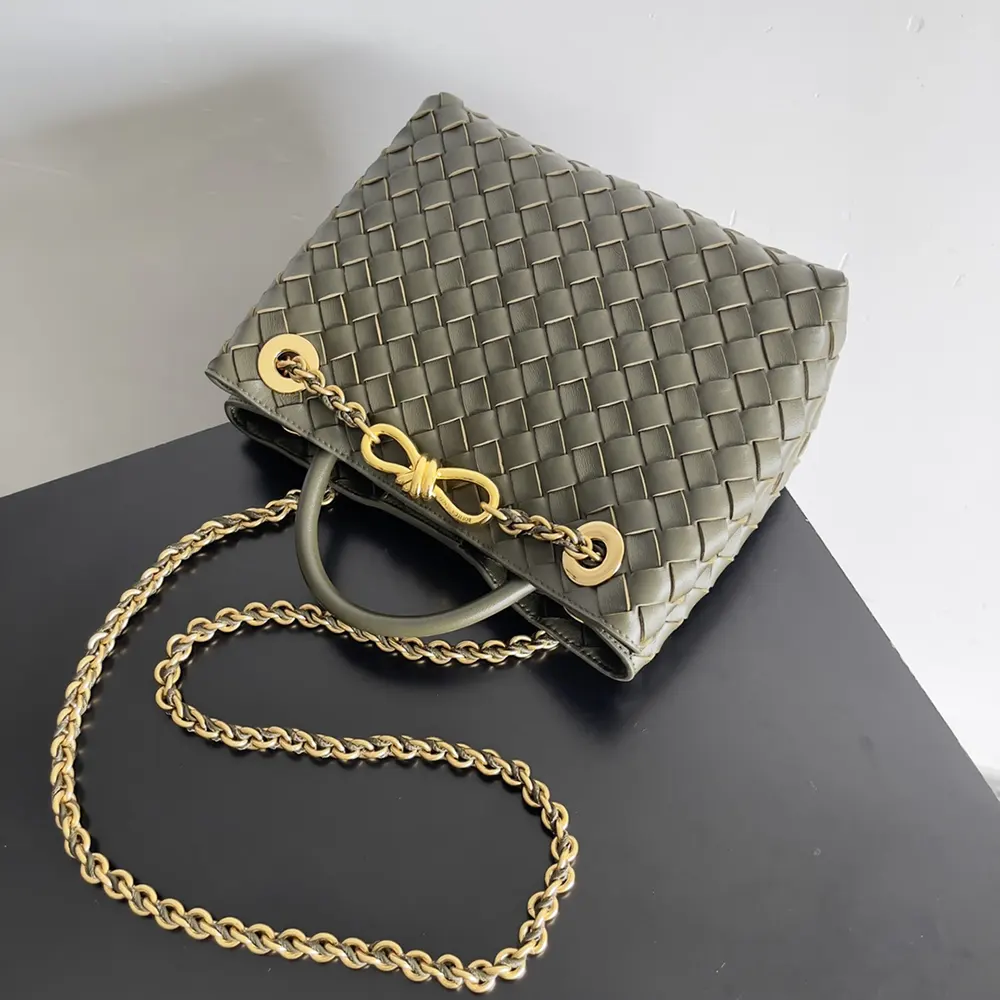 Bottega Veneta Women Small Andiamo Intrecciato Leather Top Handle Bag-Dark Green - image 4