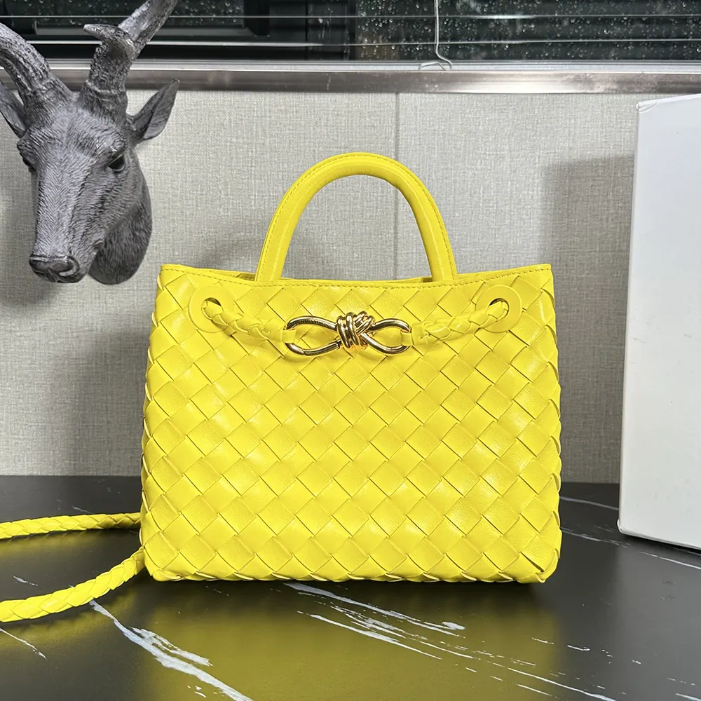 Close-up of intrecciato leather detail on Bottega Veneta Women Small Andiamo Bag