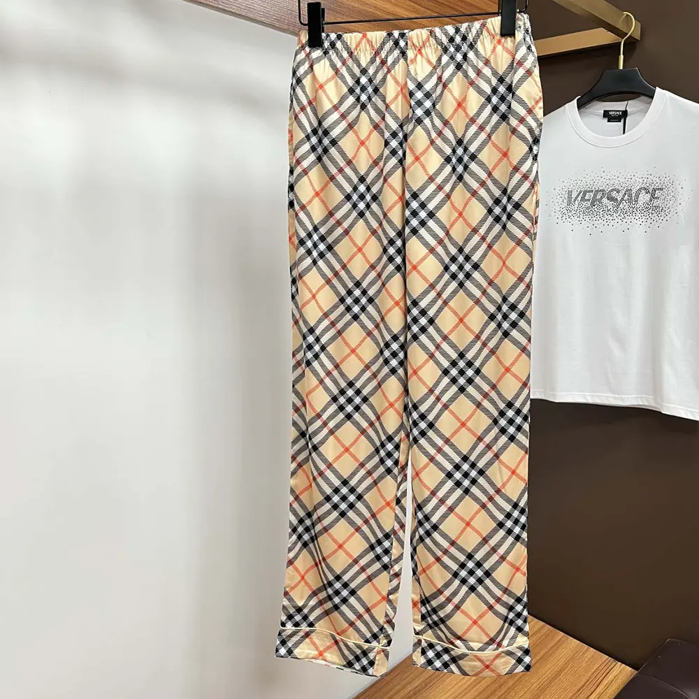 Burberry Men Check Short-Sleeved Silk Pajama Set - image 7