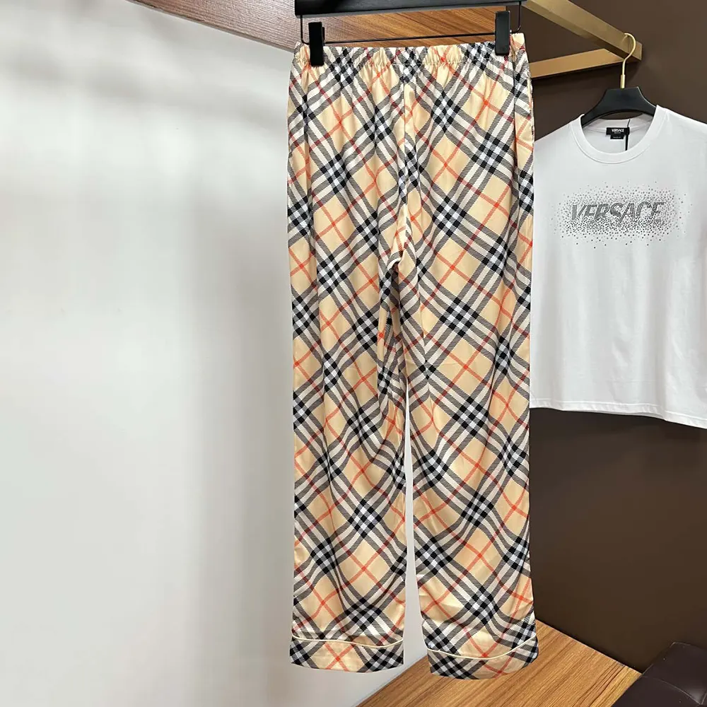 Burberry Men Check Short-Sleeved Silk Pajama Set - image 8