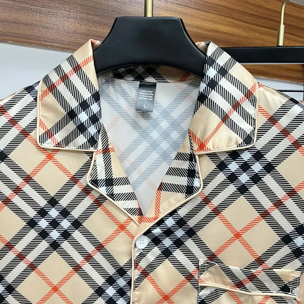 Burberry Men Check Short-Sleeved Silk Pajama Set - image 4