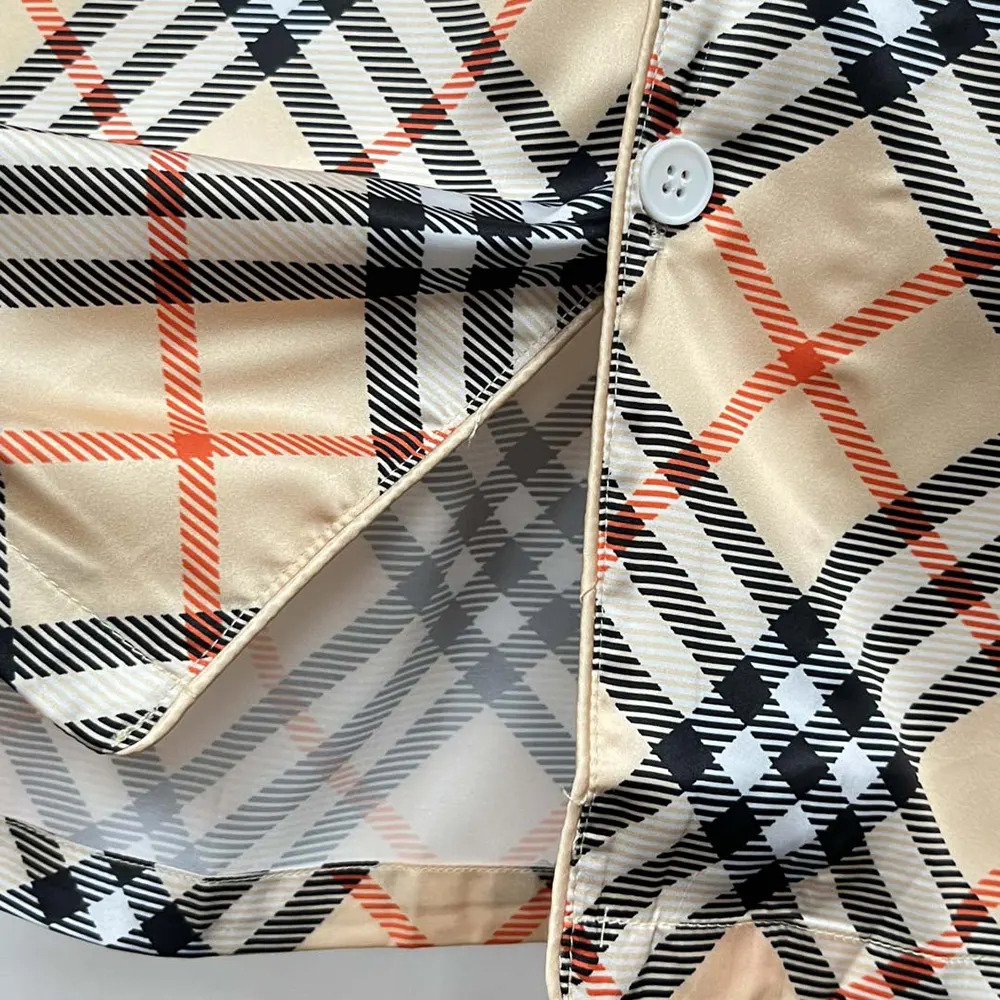 Burberry Men Check Short-Sleeved Silk Pajama Set - image 6