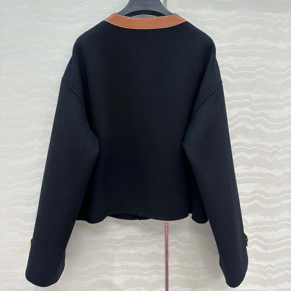Side angle showing silhouette of Celine Women Cardigan Jacket In Double Face Cashmere