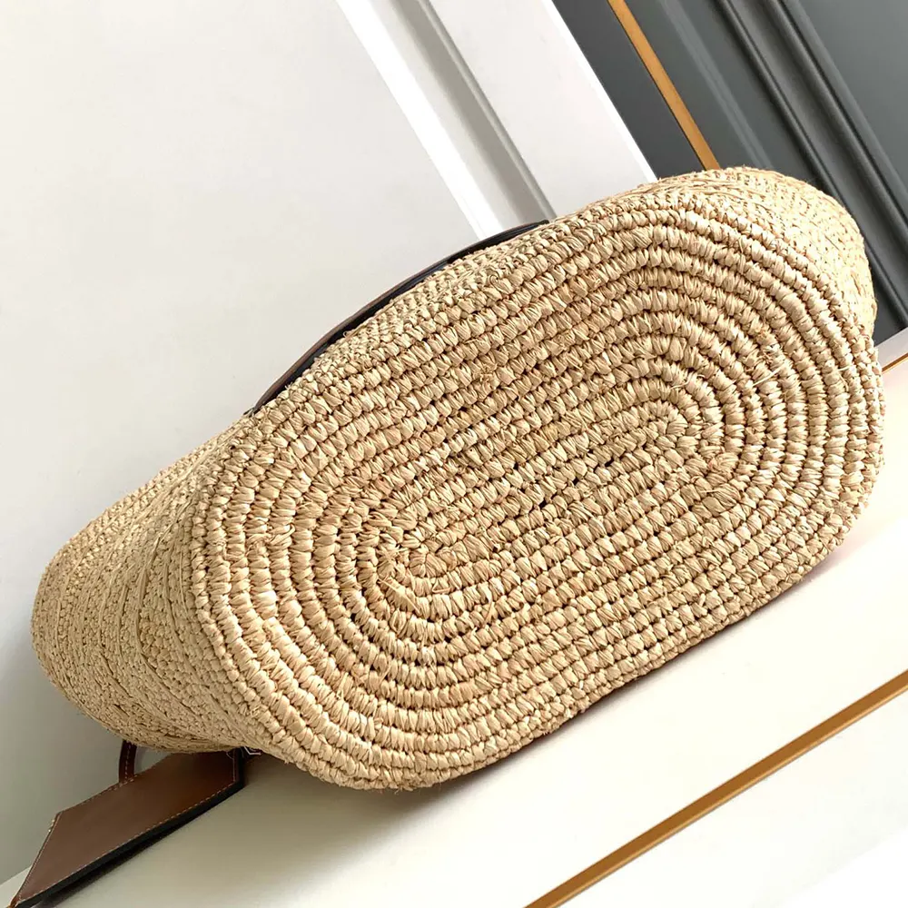 Celine Women Medium Supple Celine Classic Panier In Raffia And Calfskin - image 5