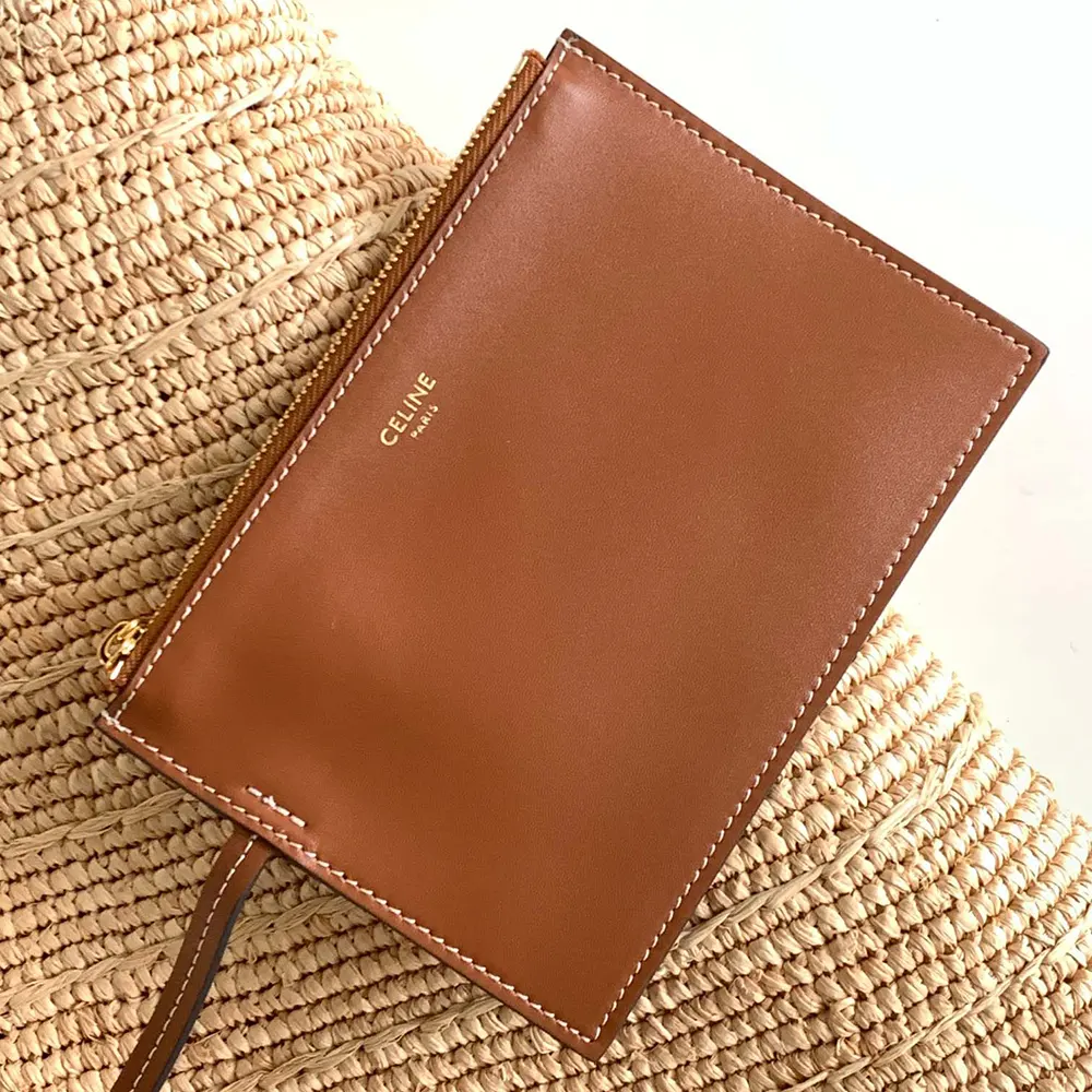 Celine Women Medium Supple Celine Classic Panier In Raffia And Calfskin - image 7