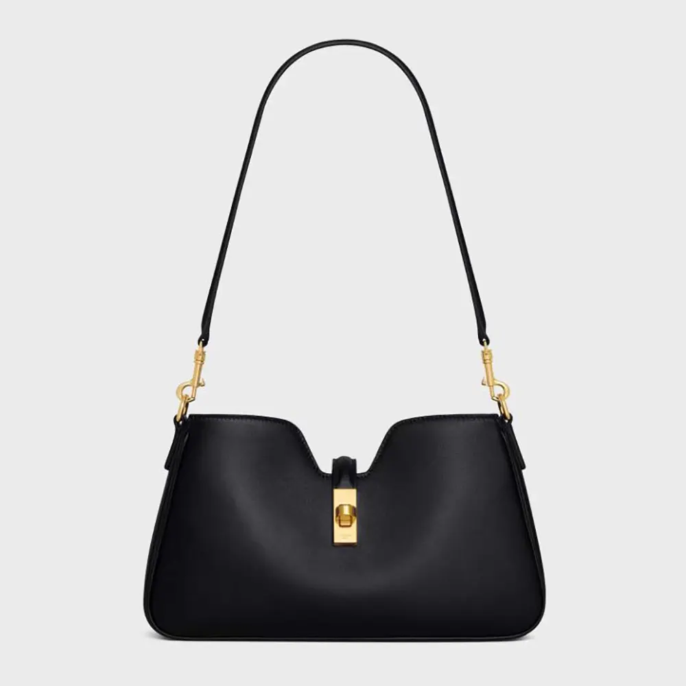 Front view of Celine Women Shoulder Camille 16 Soft black bag