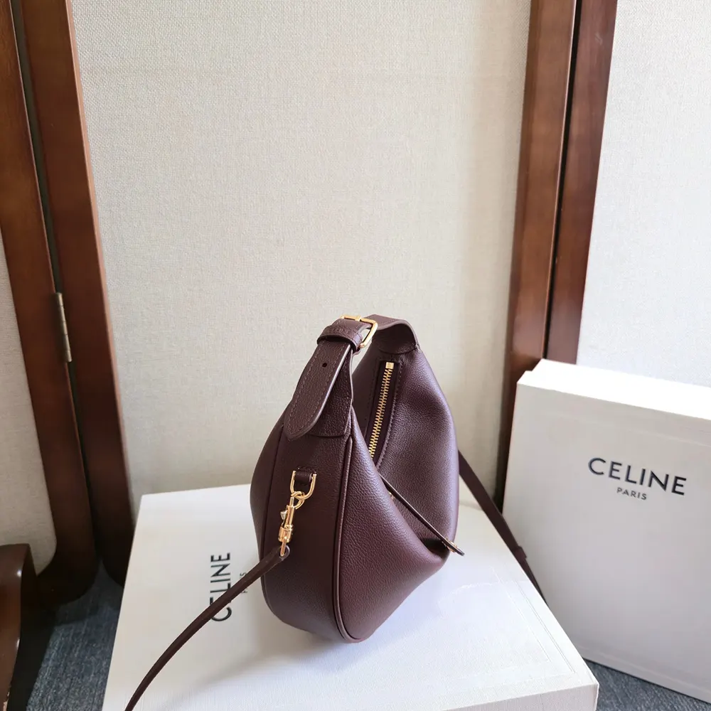 Celine Women Teen Celine Lulu in Grained Calfskin-Deep Burgundy - image 4