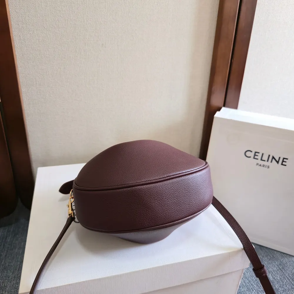 Celine Women Teen Celine Lulu in Grained Calfskin-Deep Burgundy - image 5